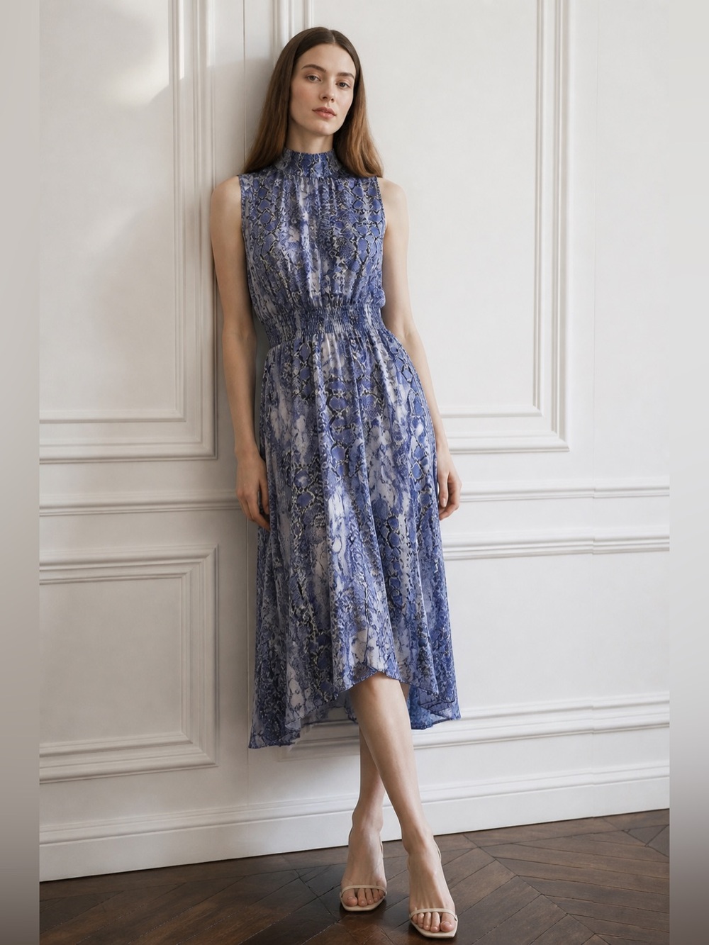 blue snake print dress Nanette Lepore | Dresses | Nanette Lepore Snakeprint Sleeveless Midi Sz 2 breathable drape for warm Meta Ads Mini Wedding Dress Short Color:Scarlet Sketch